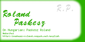 roland paskesz business card